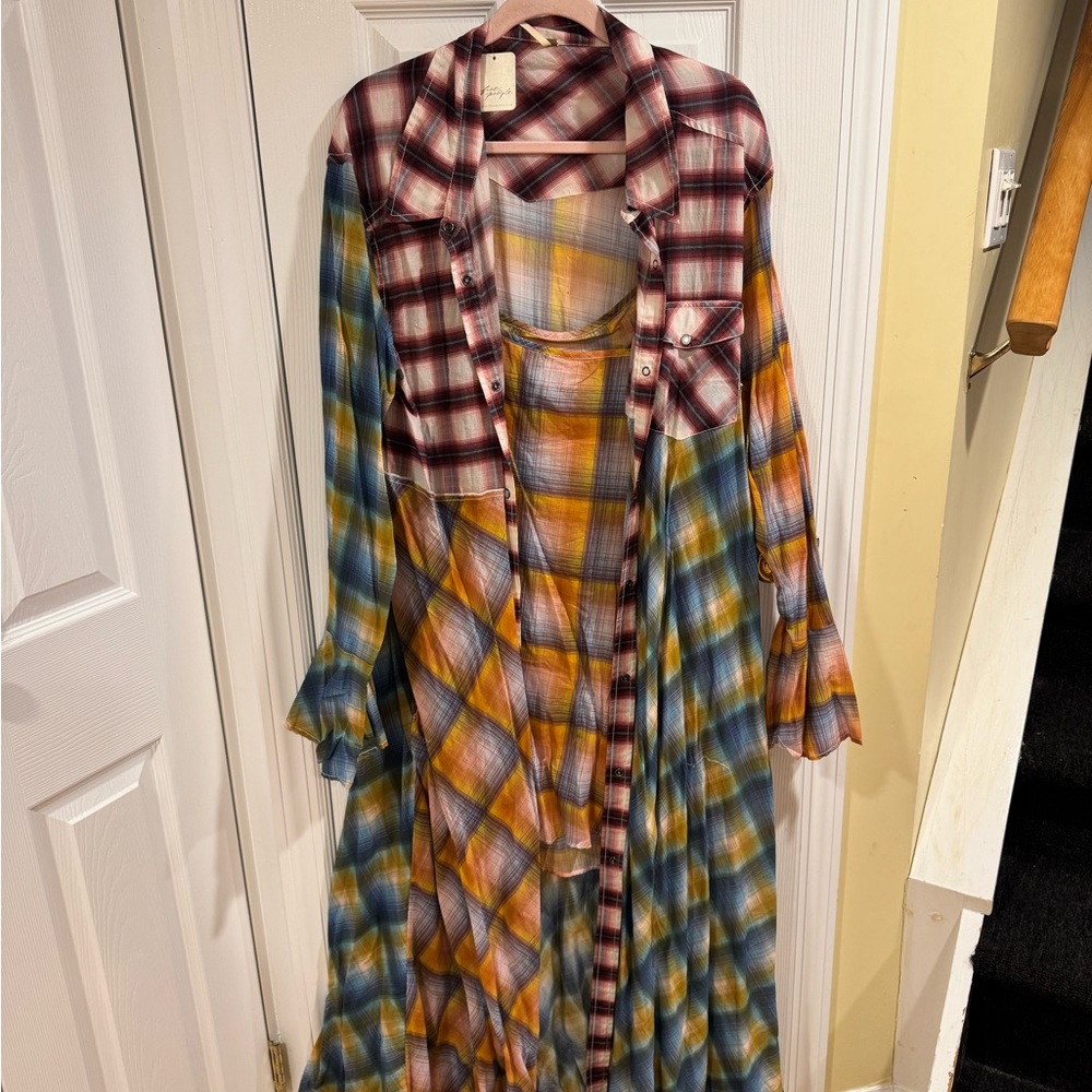 Free People Plaid Maxi Dress